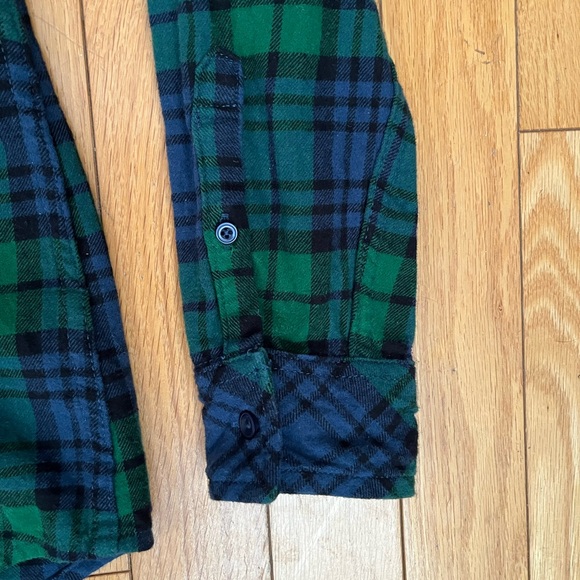 Kyodan Green and Blue Plaid Women's Button Down Shirt - Picture 2 of 5